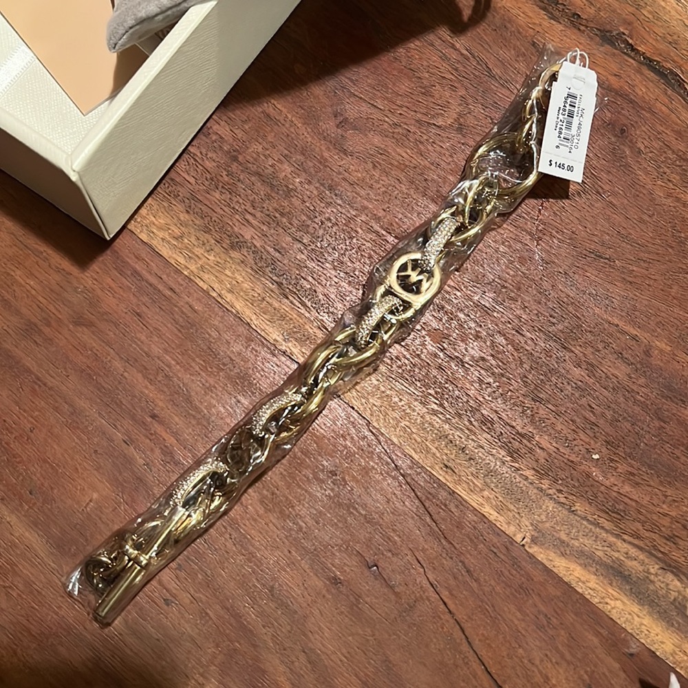 Michael Kors gold and rhinestone bracelet